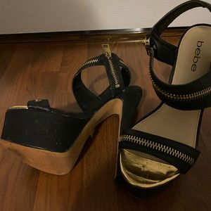 Bebe platform open heels